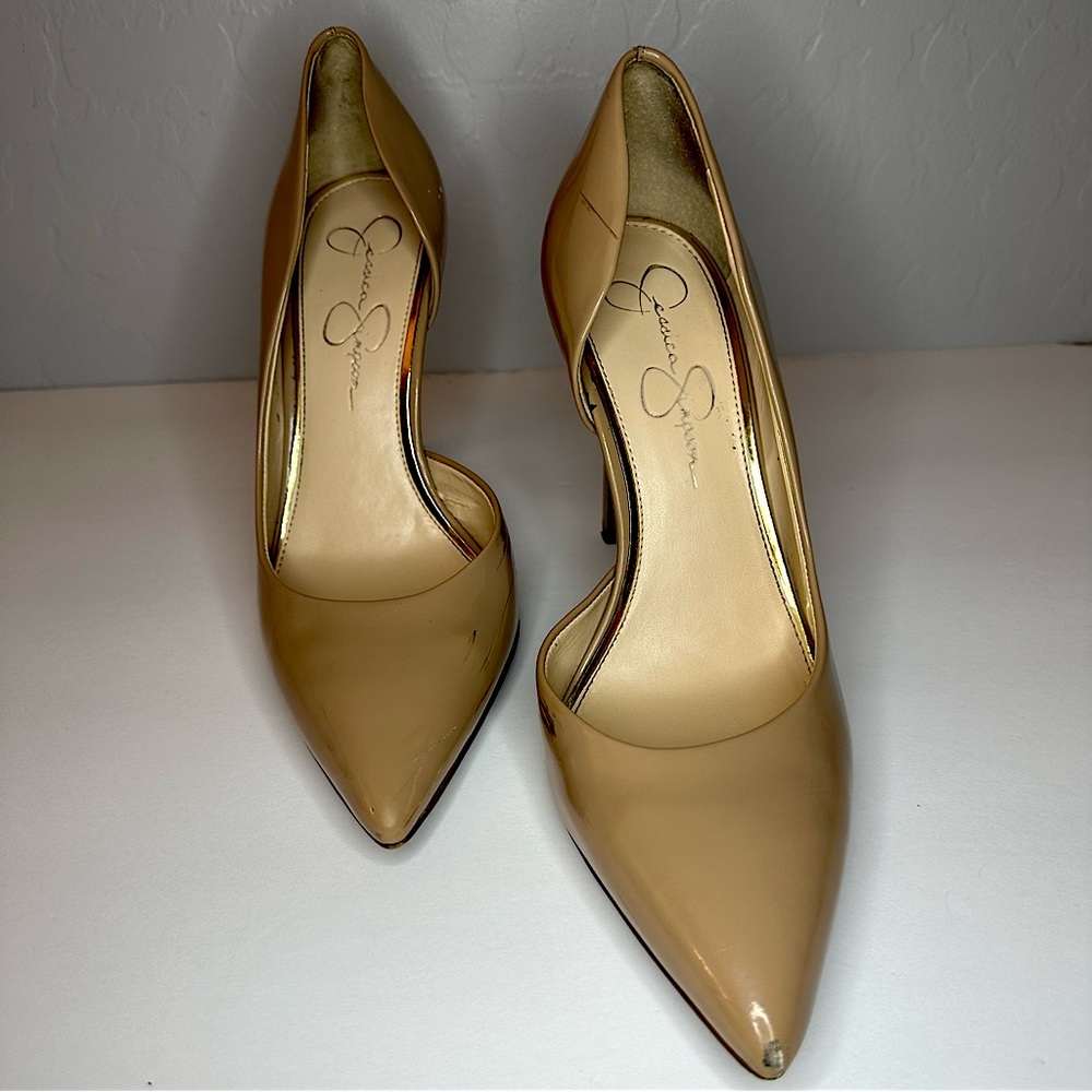 Jessica Simpson claudette d'orsay pumps 8.5M. Nude heels.